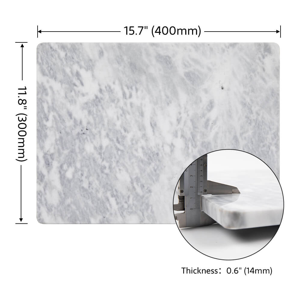 White & Gray Marble Cutting Board 12 x 16 Inch